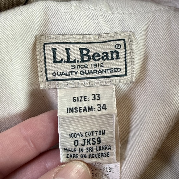 LL Bean Mens Work Pant Cotton 35x33 Canvas Caramel Color‎ Farm Worksite Fishing - Picture 7 of 9